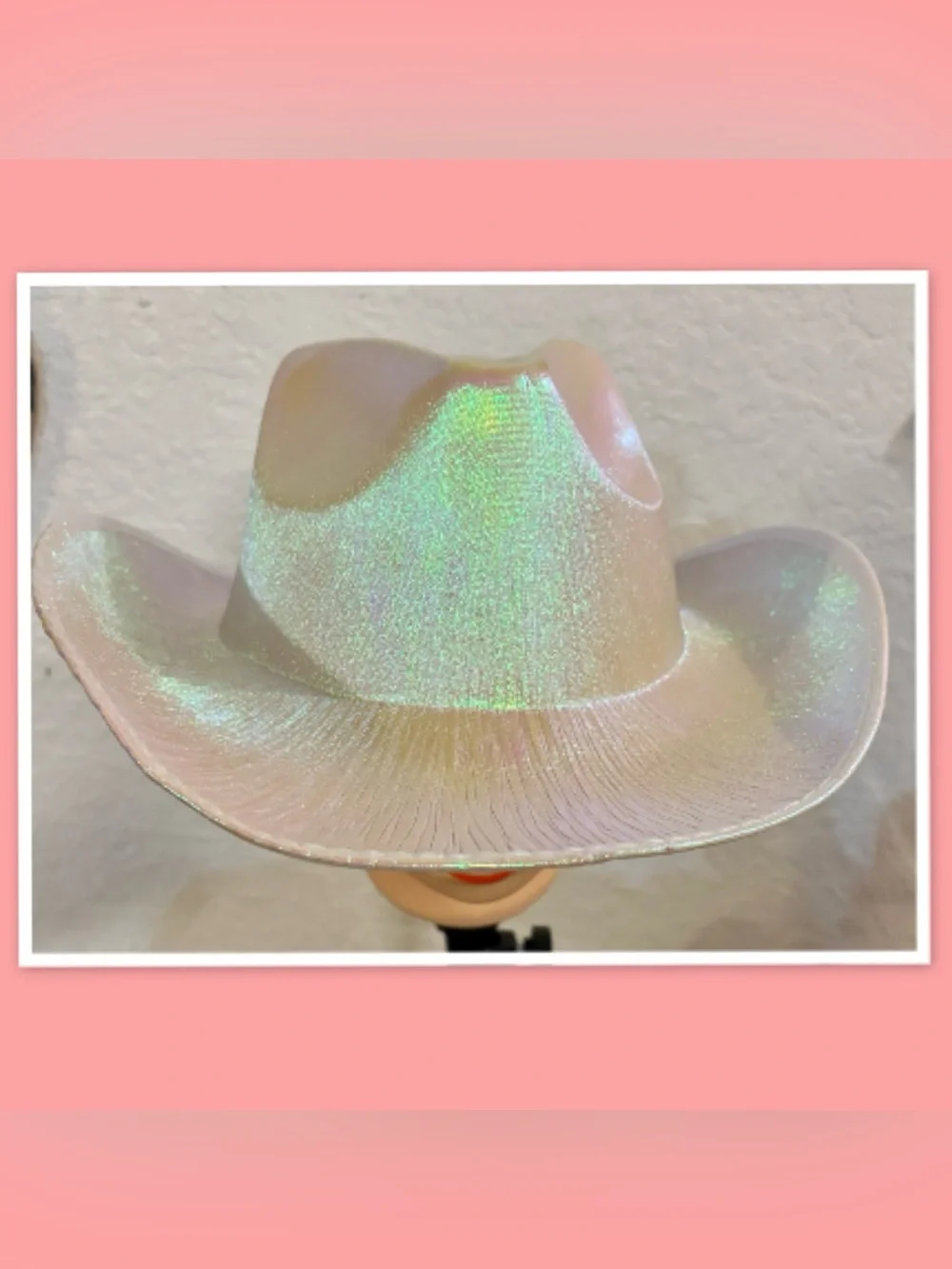 White Holographic Cowboy Hat for Women